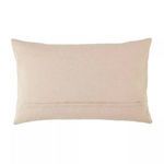 Back of pillow showing plain beige fabric with hidden zipper