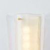 Close-up of Baxford Sconce showing etched glass texture and aged brass mounting screws