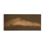 Rustic Walnut Floater framed painting titled 'The Light' featuring warm, moody cloudscape in brown tones