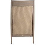 Savannah Aluminum Oak/Raffia Arm Chair angled left showing white seat cushion