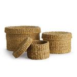 Product Image 1 for Seagrass Round Lidded Baskets, Set Of 3 from Napa Home And Garden