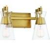 Lakewood bath light viewed from slight side angle showing brass backplate depth