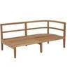 Repeat of empty teak sofa frame with slatted seat and backrest
