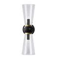 Byford Bath Wall Sconce facing slightly left on white background showing both top and bottom tapered hammered glass