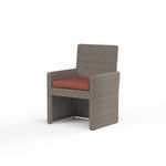 Coronado Dining Chair with resin wicker frame in driftwood and terracotta-colored cushion