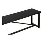 Detailed close-up of Sierra bench corner showing joinery of wood top and metal base