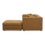 Side view of sectional showing layered cushion profile and armrest height