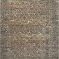 Heritage Midnight Multi Rug in muted blue, gray, rust, and beige with vintage-inspired intricate patterns and a distressed...