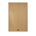 Back view of cabinet showing plain finished panel with cutout for cable management