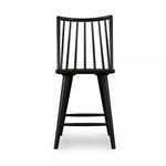 Front-facing view of Lewis Windsor Bar + Counter Stool showing curved backrest and footrest bars