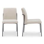 Duplicate side and front profile views showing Danny Dining Chair’s padded seat and curved back