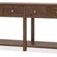 Sideboard shown from a left-angle view highlighting drawer knobs and wood grain texture
