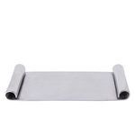 Rectangular aluminium tray with raw nickel finish featuring curled scroll edges on both ends
