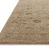 Close-up showing low pile and textured weave of Willa Taupe rug corner