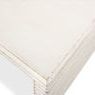 Close-up of corner showing slightly distressed edges and layered detail of antique white finish
