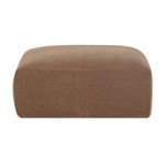 Side view of Isla Mocha Sectional ottoman displaying smooth, rounded corners and fitted slipcover