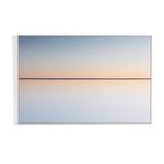 Straight frontal view emphasizing the slim white frame around ombre horizon