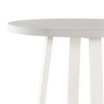 front view highlighting the table's clean lines and geometric base design