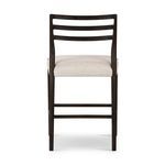 Rear view of stool highlighting ladderback silhouette and straight leg design