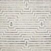 Hagen White / Sky Rug with white and grey tone-on-tone geometric pattern in a modern style