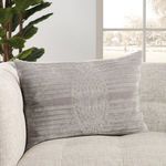 Product Image 2 for Bev Light Gray/ Silver Geometric Lumbar Pillow from Jaipur