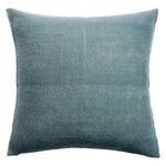 Reverse side of the pillow with same solid blue texture and subtle horizontal weaving lines