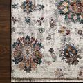 Samra Ivory Multi Rug with ivory background and multi-colored floral motifs, soft textured polypropylene pile