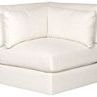 Leone Modular Sectional Corner Chair in Nomad Snow fabric with cushioned back and armrests in an elegant white modular design