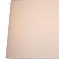 Top edge of cream fabric shade showing silver finial with slight shadow on shade