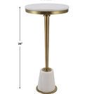 Product Image 3 for Edifice White Marble Drink Table from Uttermost