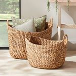 Product Image 5 for Josette Water Hyacinth Baskets With Handles, Set Of 2 from Napa Home And Garden