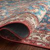 Detail of Layla Marine / Clay Rug rolled corner showing thickness and weave texture