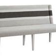 Peyton Banquette angled view showing seat depth and tapered white legs.