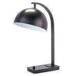 Otto Desk Lamp showing underside of dome shade with white interior reflecting light