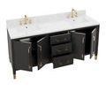 Product Image 18 for Verona Black Linen Vanity with Rectangular Undermount Sink from Currey & Company