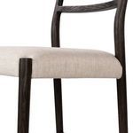 Close-up of seat cushion thickness and edge with smoked oak front leg