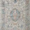 Power-loomed Bianca Stone Multi Rug with vintage faded medallion pattern in blues, beiges, and rust tones