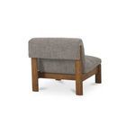 Rear view highlighting wooden frame and foldover back upholstery of Pierce Accent Chair