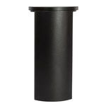 Back view of Luna Black End Table showing solid curved metal leg panel