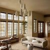 Heritage Grey / Sunset rug styled in bright living room with cream sofa and wooden details