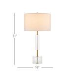 Deville Table Lamp with dimensions marked: 31 inches tall and 16 inches wide across the shade