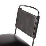 Rear of Wharton chair backrest showing clean lines and padded leather finish