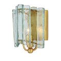 Duvernell Wall Sconce mounted on dark gray-green wall in a contemporary styled room