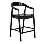 Side angled view of Remo charcoal black counter chair showing armrest curve