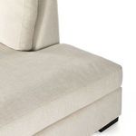 Close-up of wide chaise seat cushion with visible fabric texture and seamless corner cushion