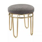 Product Image 1 for Grey Linen Stool With Gold Legs from Elk Home