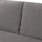 Front view close-up revealing two plush back cushions on dining banquette