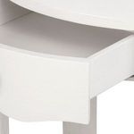 Partial view of open drawer from the Scarlett 1-Drawer End Table showing inside finish