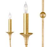 Close-up of gold candle-shaped bulb holder and upper stem with visible texture