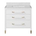 Verona vanity with all three drawers fully open showing inner compartments and dividers